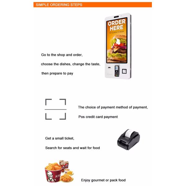 High Durability and Various Sizes Self Ordering Kiosk featuring 100% A Grade Panel