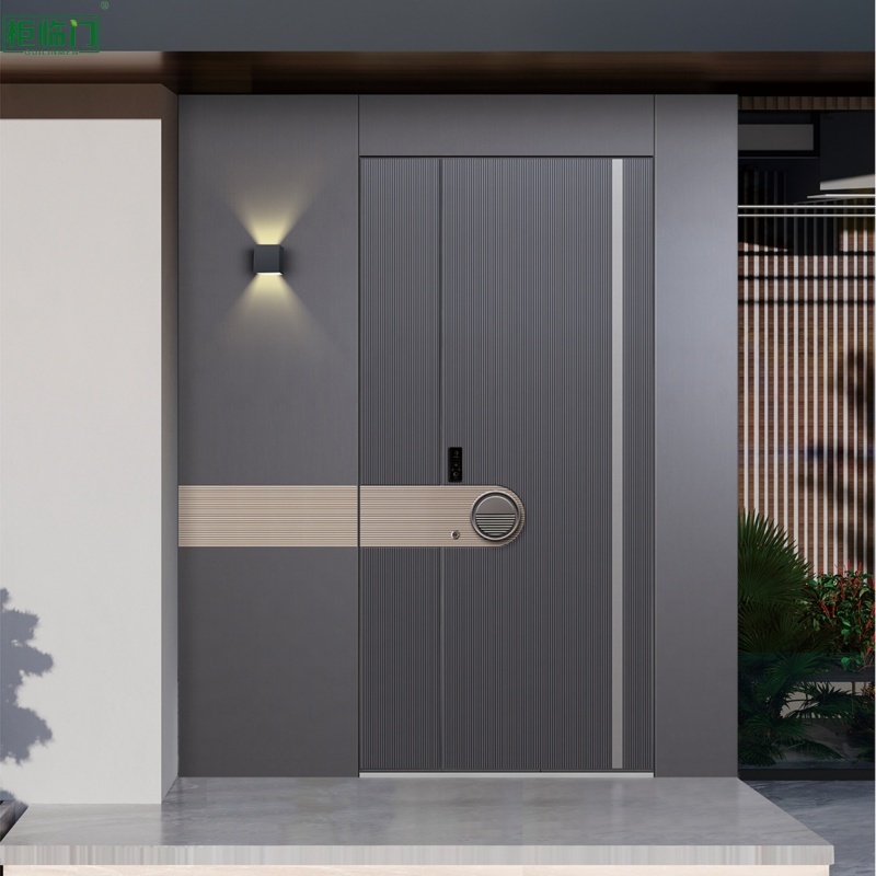 Waterproof Modern Aluminum Entry Doors Residential Customized
