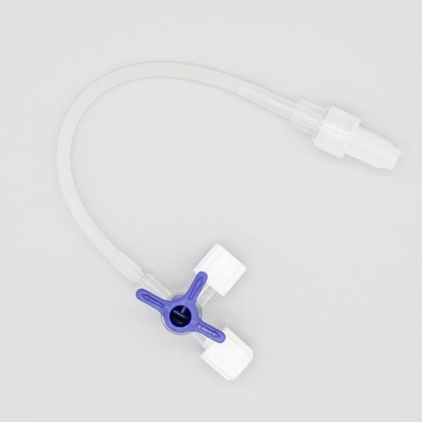 PC PVC ABS Surgical High Pressure IV Three Way Stop Cock With Extension Tube