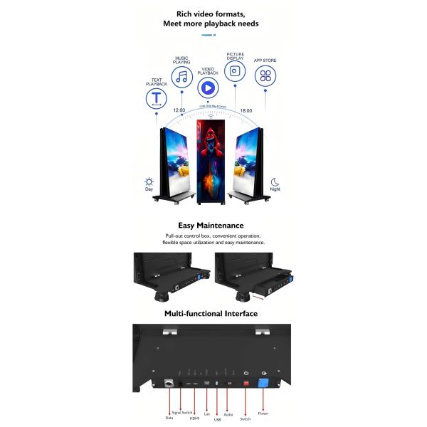 P1.53 Foldable LED poster screen LED Poster Display