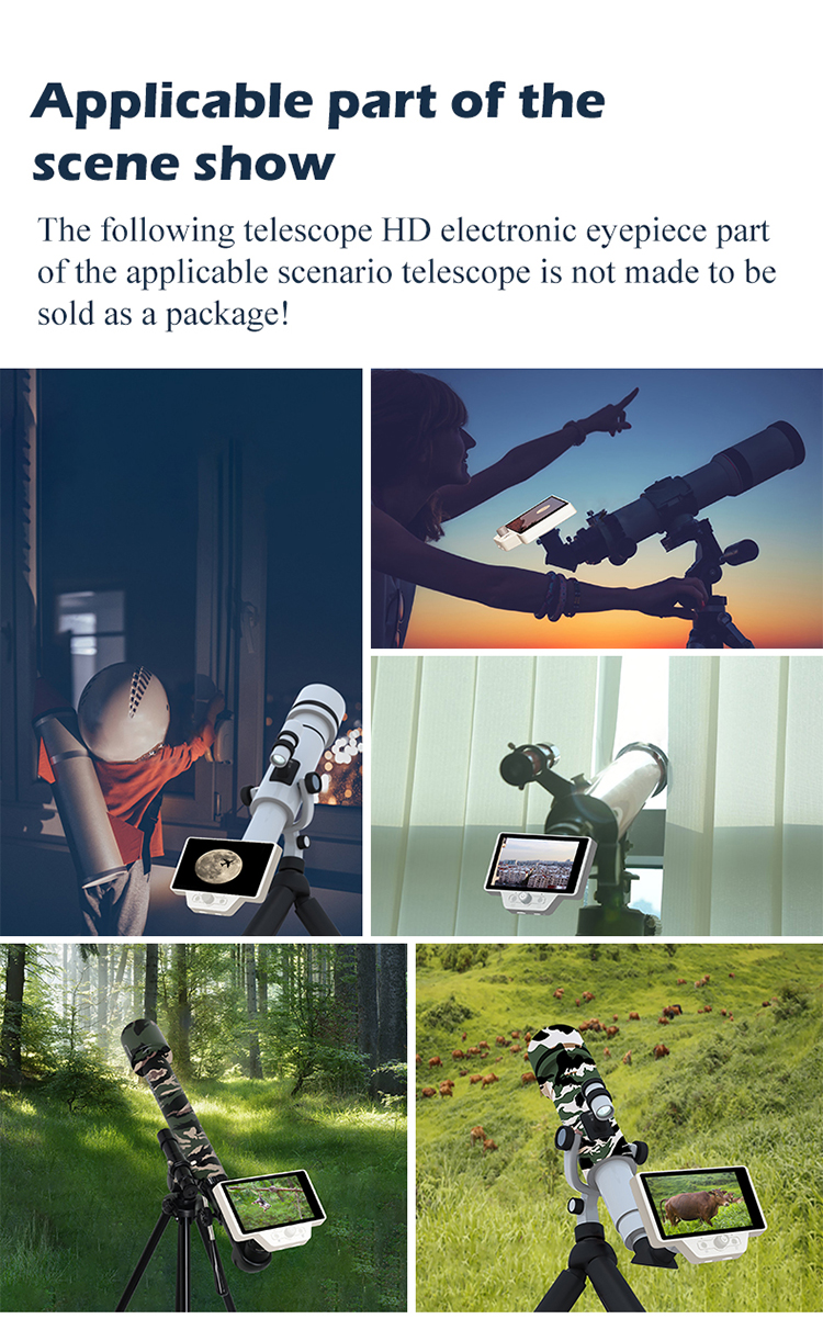 Newest 2K HD Digital Electronic Eyepiece for Microscope or Telescope Camera 5.0 Inch IPS Screen Video Recorder with WiFi