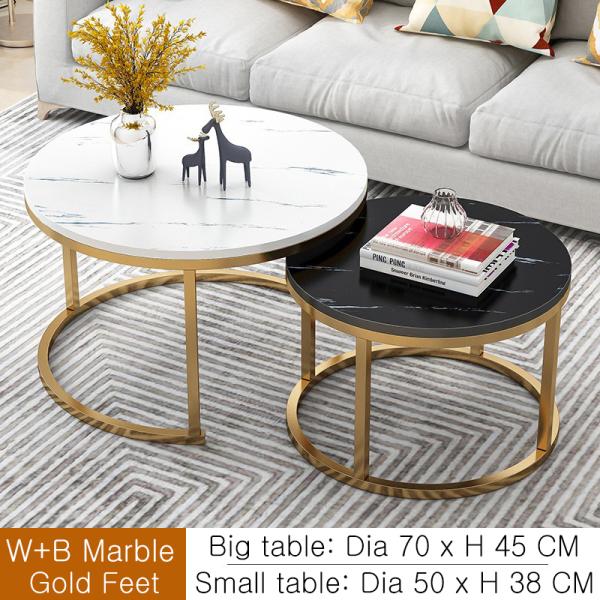 Center Coffee Table Sofa Side Modern Rack Bedside Tables Set of Two Combination for Salon Luxury in Living Room Furniture