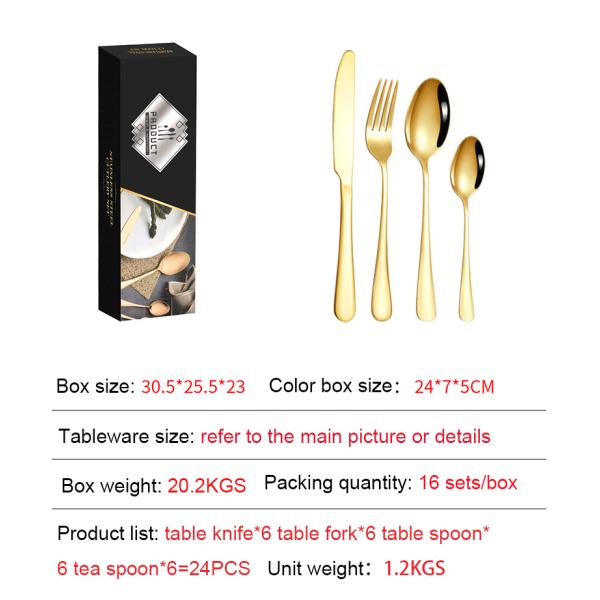 Modern Design Party Occasion Giftbox Knife Fork Spoon Set for Western Dinner