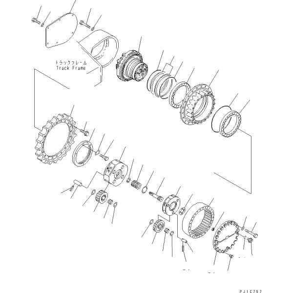 PC300-7 PC300-8 Crawler Travel Drive, 708-8H-00320 Финальная сборка привода