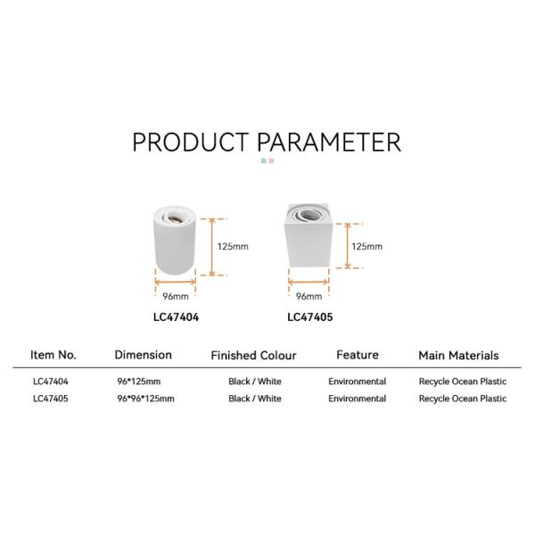 Gyro 355 Degree Round Surface Mounted Downlight Recycled Ocean Plastic