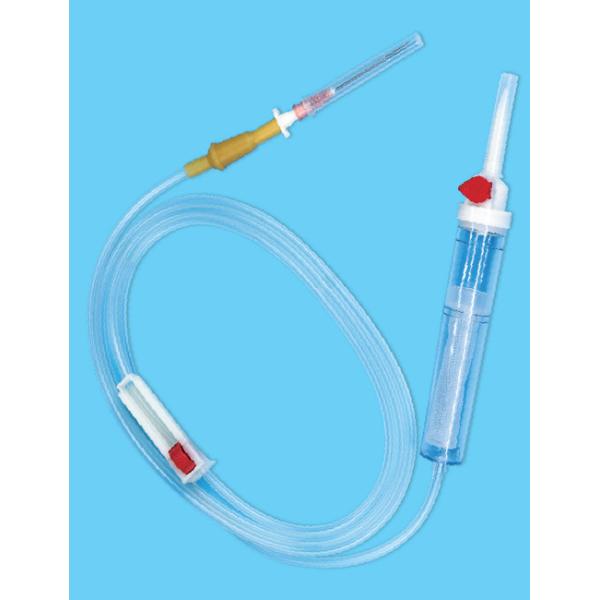CE ISO Disposable Blood Transfusion Set Lock Adapter With Hypodermic Needle 18G