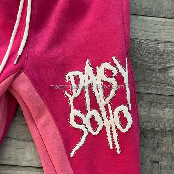 Men'S Black Flared Sweatpants Blank 3D Puff Print Casual Daily Life Acid Wash French Terry