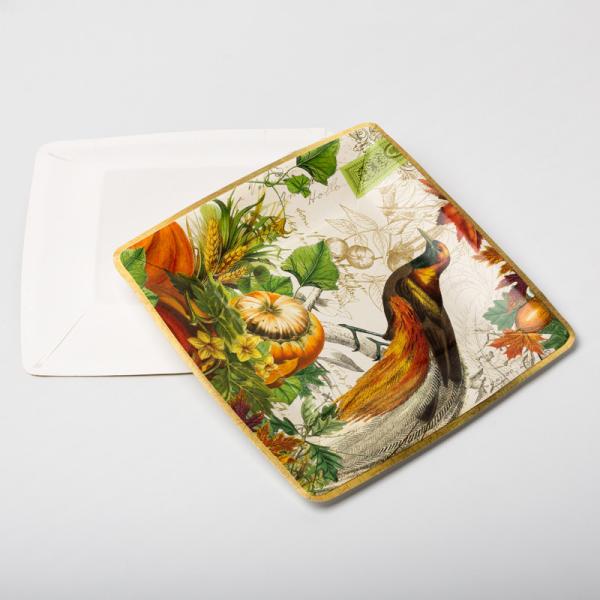 Eco Friendly Small Square Paper Plates Holiday Party Supplies Dish Tableware Set
