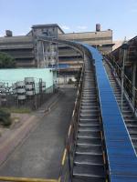 Pipe Belt Conveyor System For Curved Dust Free Bulk Material Enclosed Transport