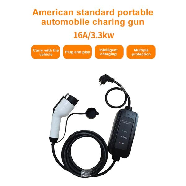 ROHS CE 3.3KW 16A Portable EV Charger Type 1 CCS1