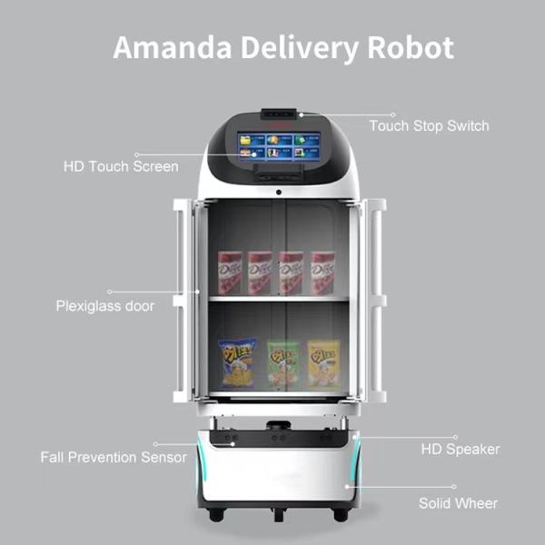 Intelligent Autonomous Robot Navigation 4 Trays Laboratory Self Charging Robot