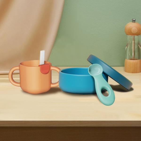 3 In 1 BPA Free Kids  Childrens Dinner Set Kids Baby Feeding Infant Plates And Bowls