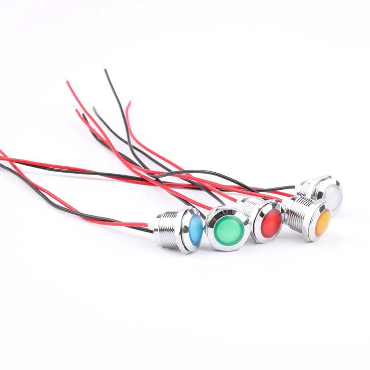 12mm LED Indicator Light 3V/5V/12V/24V/36V/110V/220V High Brightness Mirror Signal Lamp Blue Green White for Warehouse Use