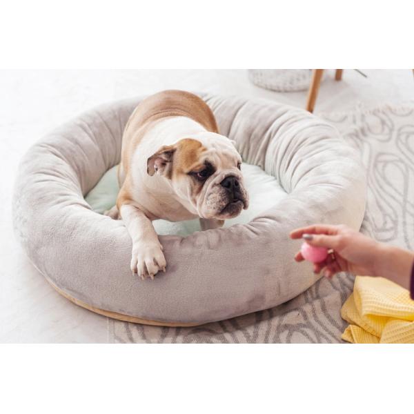 Calming Dog Bed 80cm 100cm Donut Cat Bed Covered Dog Bed Anxiety Dog Mattress Bed