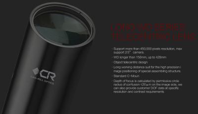 Long Distance Optical Lenses Max WD 420MM Durable For Vision Inspection System