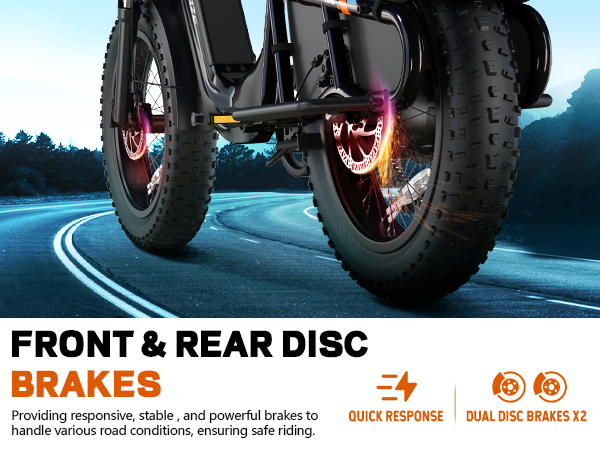 Safe Cargo E-bike 20inch Electric Cargo Bike 3.0 Fat Tire Bike 250W Front Suspension Electric Bike Moped-style Family Bike