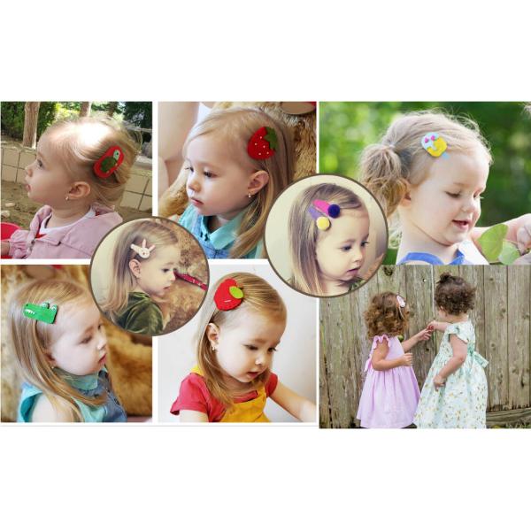 Cute Felt Fabric Crafts Cartoon Animals Fruit Pattern Hairpin Eco Friendly
