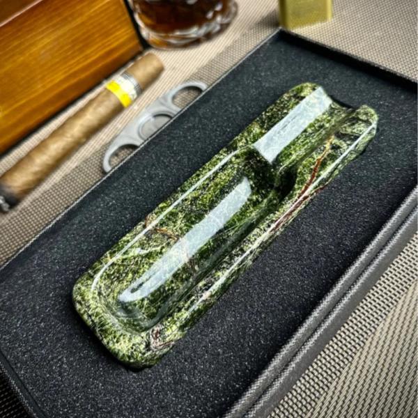 Cenicienta de mármol verde natural piedra de lujo personalizada para fumar en casa