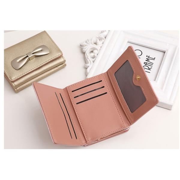 2016 new women's wallets cute bow buckle short paragraph mini wallet