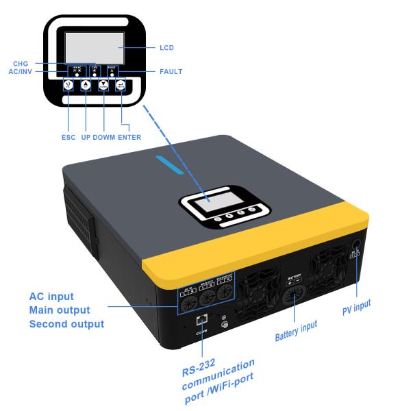 LCD Display Solar Inverter 6.2KVA 48V Solar Hybrid Inverter Pure Sine Wave On Off Grid Inverter with MPPT Solar Charger