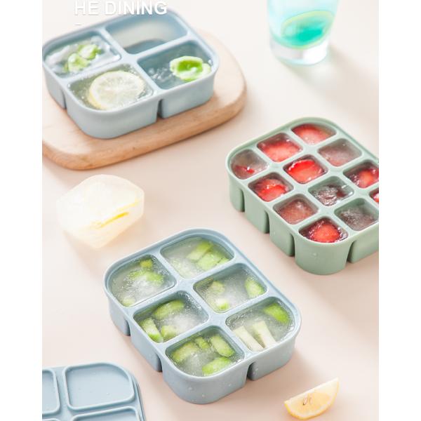 Silicone Baby Food Storage Container Rectangle Shape Microwave Safe BPA Free Reusable