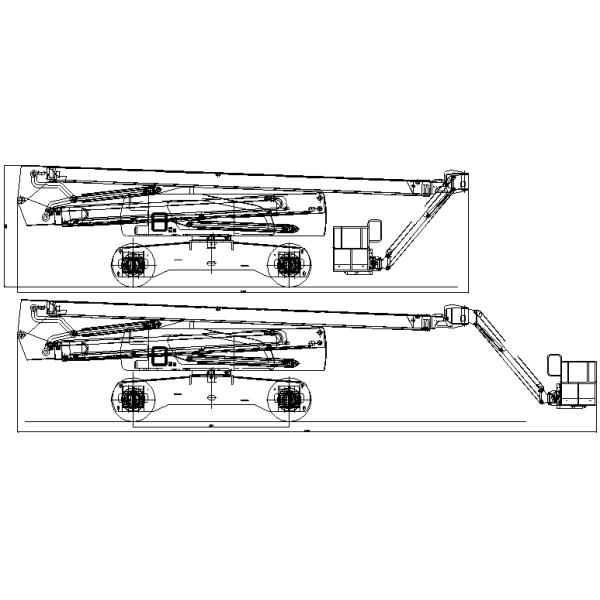 Cummins Engine Elevated Work Platform , Safe 4WD Electric Bucket Lift