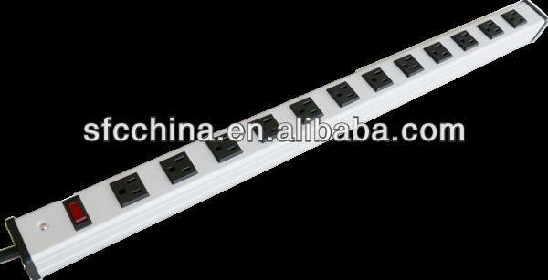 SFC306-1228 aluminium alloy UL approved 12-outlet charge cart cabinet power strip