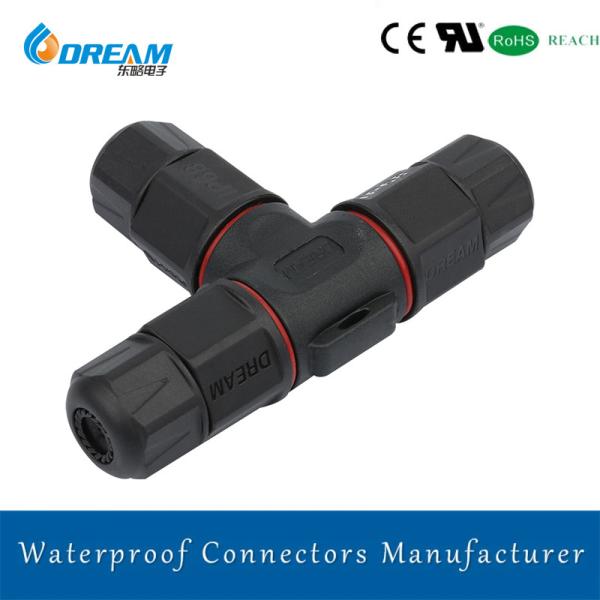 Connecteur de distribution rapide à connexion T à 3 broches étanche LED en laiton Matériau de contact Prix d'usine Connecteurs d'alimentation