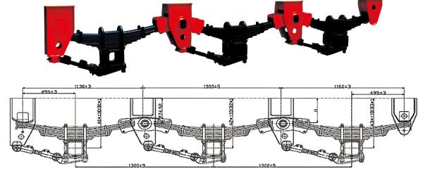 Tractor Metal Bushing Semi Trailer Suspension Weldable Mounting 1130MM 20t American Type ODM