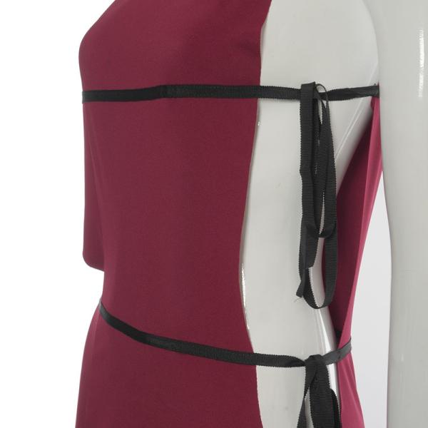Women's Stitching Lace Up One Piece Dress Long Party Wear