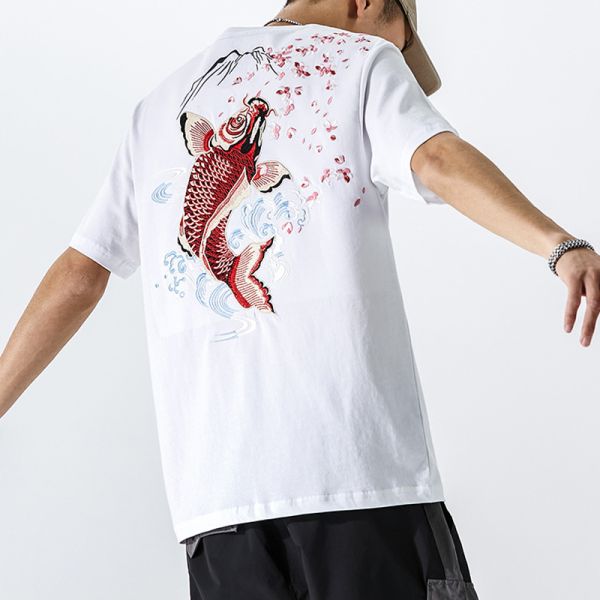 Customizable Men's Casual T-Shirt with Embroidery 100% Cotton Knitted Fabric O-Neck & Solid Color Printing Unique Pattern Design