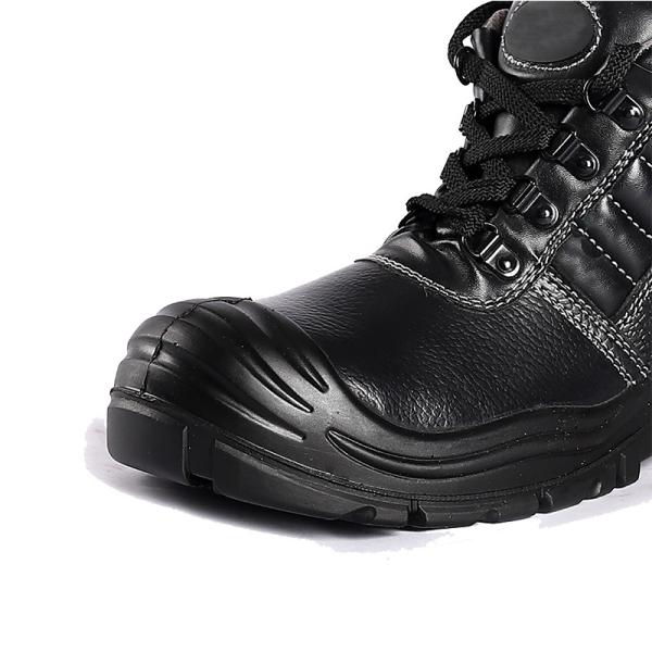 PU Injection Sole Men'S Comfortable Construction Work Shoes Black Mid Top Baotou Steel Toe Steel Sole