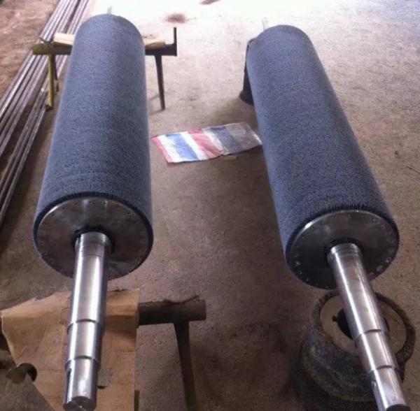 Industrial Steel Wire Copper Plated Brush Roller High Temperature Resistant Polishing Brush Roller
