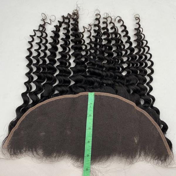 Deep wave 13x6Customized 20A Natural Hairline Super Thin HD Lace Frontal100% Brazilian Human Hair Extensions