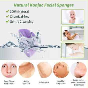 Различный турмерин форм пудрит Konjac губку для всей чистки кожи