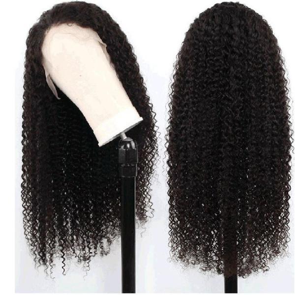 HD Swiss Lace Front Mongolian Peruvian 13x4 Afro Kinky Curly Human Hair Wig with Baby Hair