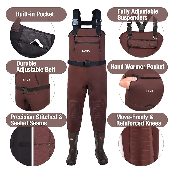 Abrasion Resistant Neoprene Waders Windproof Bootfoot Waders Durable For Outdoor Angling Hunting