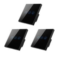 Commutateur intelligent de rideau en verre trempé 4mm Wifi du commutateur 2.4GHz de volet intelligent de rouleau