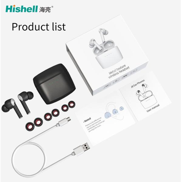 водоустойчивый беспроводной шум 500mAh отменяя HiFi Earbuds с J8 привел дисплей