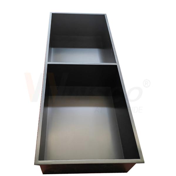 A linha fina terminou a bandeja de aço inoxidável da lavagem da mão do titânio do preto da fabricação de metal