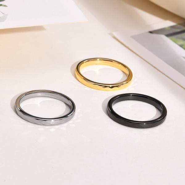 Anneau de mariage en tungstène argenté-or polonais coupé en diamants pour hommes, femmes, style tendance type religieux