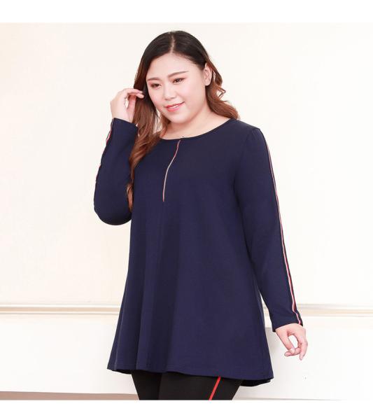 Pullover Blouse Style Plus Size Ladies Shirts Figure Print Wrap Tunic Cotton Spandex