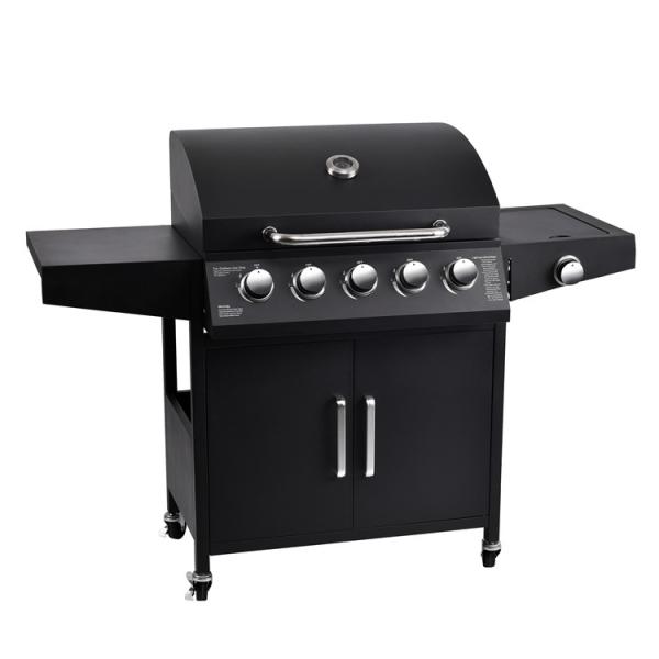 Fácil de montar 5 1 queimadores grelhador de churrasco portátil para o exterior fumador grelhador de churrasco de gás para acampamento