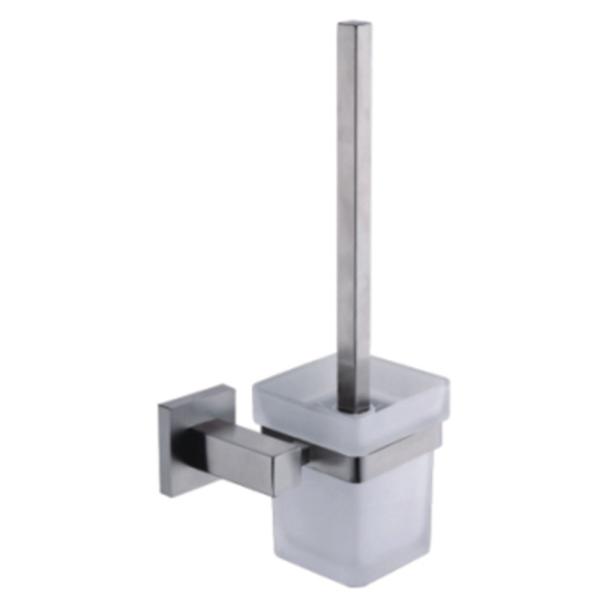 Bathroom accessions toilet brush holder ABS plastic brush 304 stainless steel handle glass holder