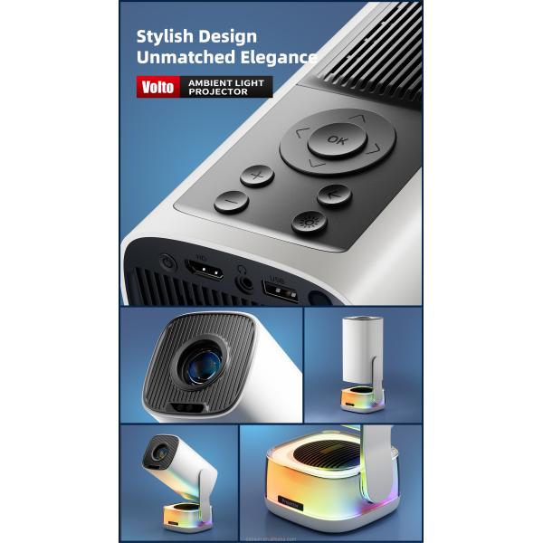 Karaoke Mini Projector Sun 606 300ANSI 180 Degree Rotatable LED Light Stand Outdoor Movie Projectors Speaker for Home Theater