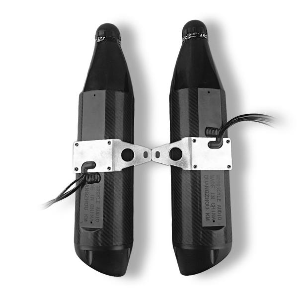 12V 4 Inch Exhaust Pipe Motorcycle Audio System Black Color