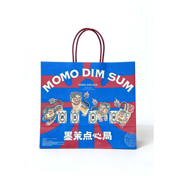 Custom Disposable Kraft Paper  twisted  handle  Bag Printing MOQ 50000 Pieces Take Away Bag