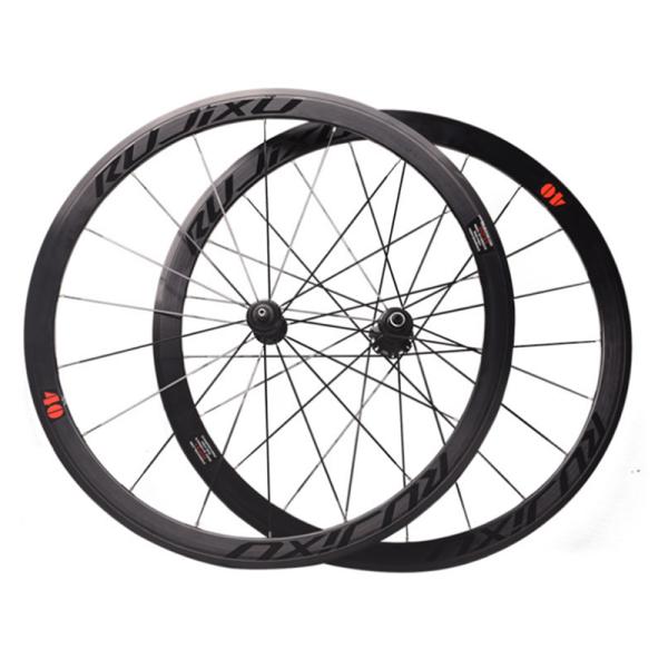 Lightweight RUJIXU 700C Wheelset Bicycle Road V Brake Clincher 18/21 Spoke Aluminum Alloy Bike Wheels for Road Commuting