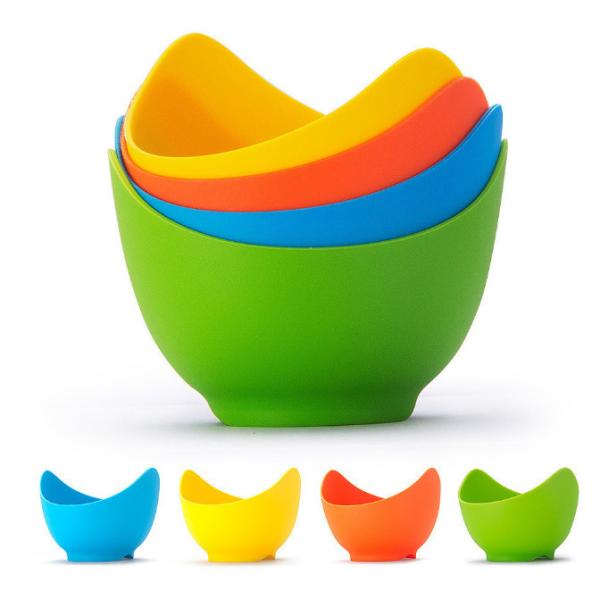 4 Pack Silicone Bulk Kitchen Supplies Egg Poacher For Microwave