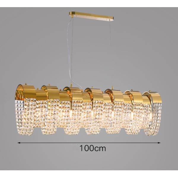 JYLIGHTING Lustre Pendentif en Cristal Éclairage Salon Luxe Lampe Pendentif en Cristal Hôtel Éclairage en Cristal Moderne Maison Pendentif Lumière